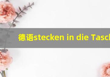 德语stecken in die Tasche